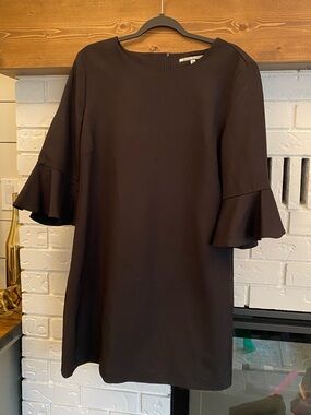 Debbie Shuchat Size 10 Fully Lined Black Ruffle-Sleeve Dress Mother of the Bride